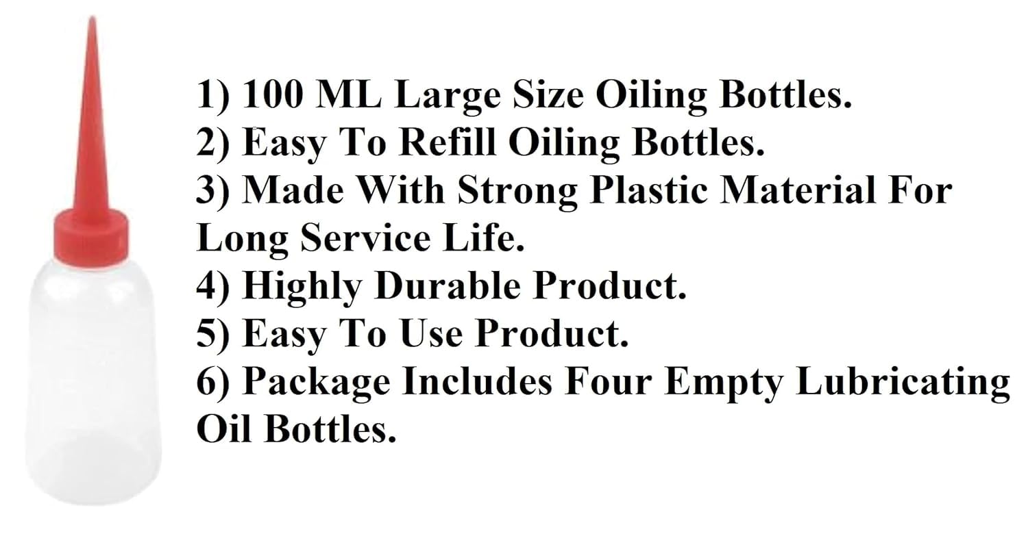 Eastasif Bottle Pour Spouts Lubricating Oil Dispenser Empty Sewing Machine Oil Bottle Tel Kuppi Empty Oil Dispenser - Pack Of 4